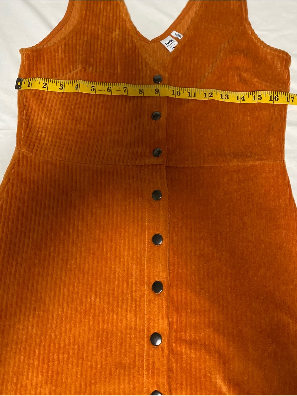 Simons Rust Corduroy Button Mini Dress - Picture 3 of 6
